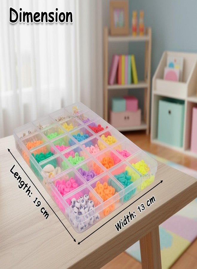 WISHKEY DIY Jewellery Making Set for Kids DIY Bracelet Making Set Necklace Hairband and Rings for Girls Craft Set Scissors String Charms Storage Case Toys for Girls 7-14 Years Ring Beads Kit - Image 3